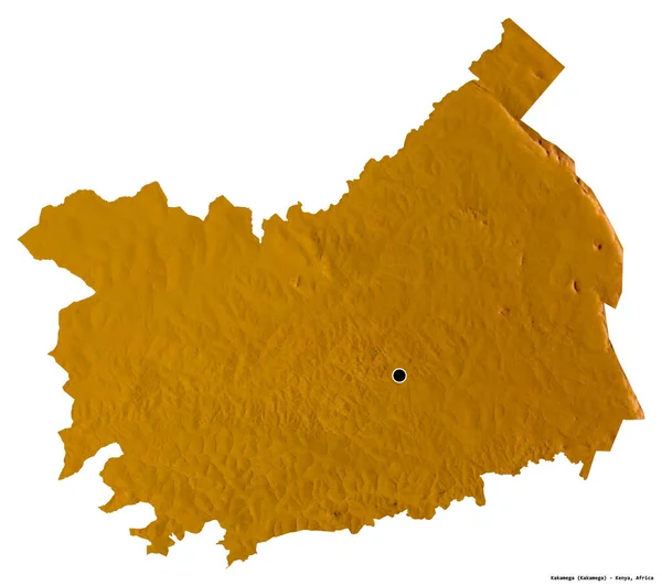 Форма Какамеги Графства Кения Столицей Изолированной Белом Фоне Топографическая Карта — стоковое фото
