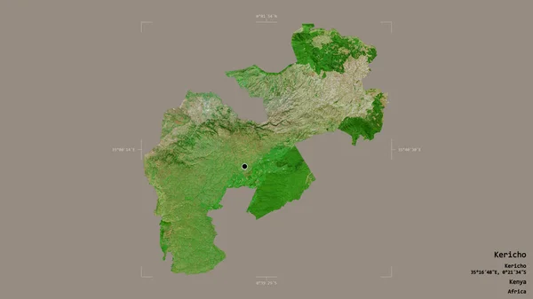 Oblast Kericho Okres Keňa Izolovaný Pevném Pozadí Georeferencované Hraniční Oblasti — Stock fotografie