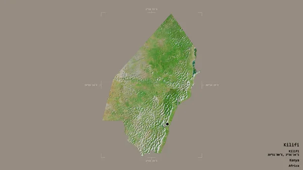 Територія Кіліфі Графства Кенія Ізольована Твердому Тлі Геодезичній Обмежувальній Коробці — стокове фото