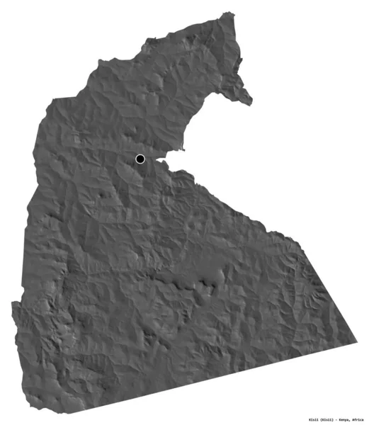 Форма Кісіі Графство Кенія Столицею Ізольованою Білому Тлі Білевелівська Карта — стокове фото