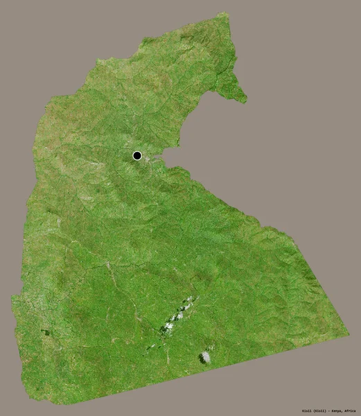 Forme Kisii Comté Kenya Avec Capitale Isolée Sur Fond Couleur — Photo