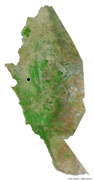 Shape Kitui County Kenya Mit Seiner Hauptstadt Isoliert Auf Weißem — Stockfoto