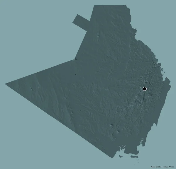 Tvar Kwale Okres Keňa Jeho Hlavním Městem Izolované Pevném Barevném — Stock fotografie