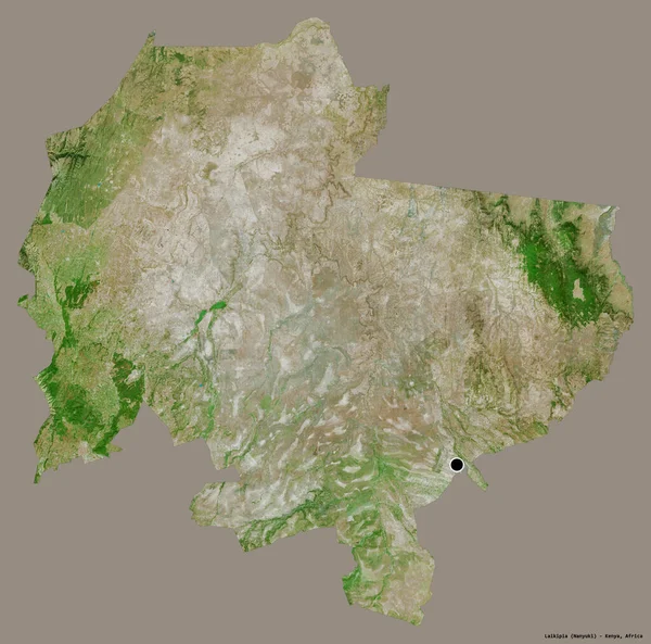 Alakja Laikipia Kenya Megye Főváros Elszigetelt Szilárd Színű Háttér Műholdas — Stock Fotó