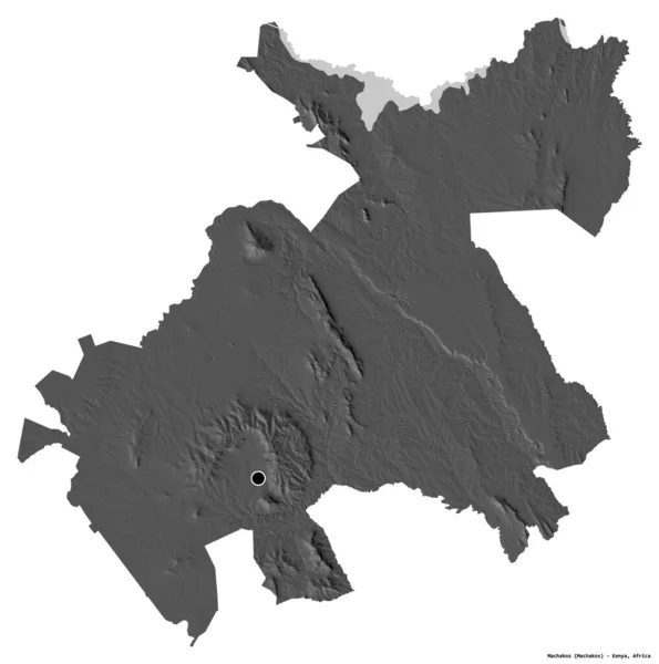 Gestalt Von Machakos Grafschaft Kenia Mit Seiner Hauptstadt Isoliert Auf — Stockfoto