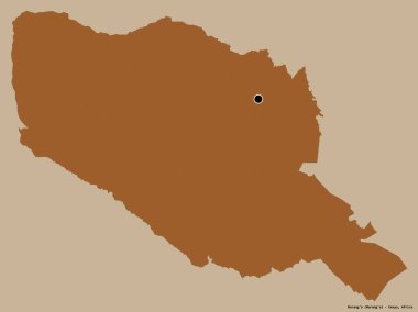 Kenya 'nın Murang' a ilçesi, başkenti katı renk arkaplanı ile izole edilmiştir. Desenli dokuların bileşimi. 3B görüntüleme