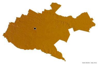 Kenya 'nın başkenti Nairobi' nin beyaz arka planda izole edilmiş hali. Topografik yardım haritası. 3B görüntüleme