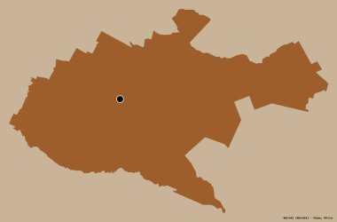 Kenya 'nın Nairobi ilçesi, başkenti katı renk arkaplanı ile izole edilmiştir. Desenli dokuların bileşimi. 3B görüntüleme