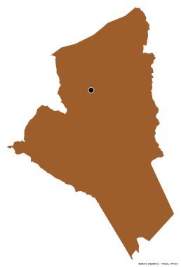 Kenya 'nın başkenti Nyamira' nın beyaz arka planda izole edilmiş hali. Desenli dokuların bileşimi. 3B görüntüleme