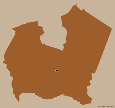 Kenya 'nın Nyeri ilçesi, başkenti katı renk arkaplanı ile izole edilmiştir. Desenli dokuların bileşimi. 3B görüntüleme