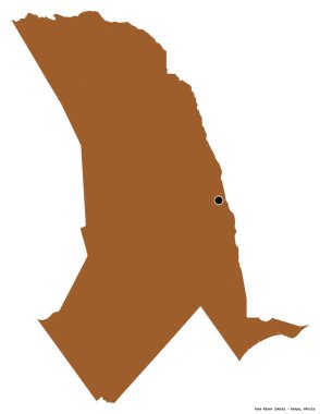 Kenya 'nın başkenti Tana Nehri' nin beyaz arka planda izole edilmiş hali. Desenli dokuların bileşimi. 3B görüntüleme