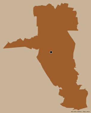 Kenya 'nın Uasin Gishu ilçesi, başkenti katı renk arkaplanı ile izole edilmiştir. Desenli dokuların bileşimi. 3B görüntüleme