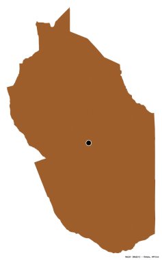 Kenya 'nın başkenti Wajir' in beyaz arka planda izole edilmiş hali. Desenli dokuların bileşimi. 3B görüntüleme