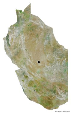 Kenya 'nın başkenti Wajir' in beyaz arka planda izole edilmiş hali. Uydu görüntüleri. 3B görüntüleme