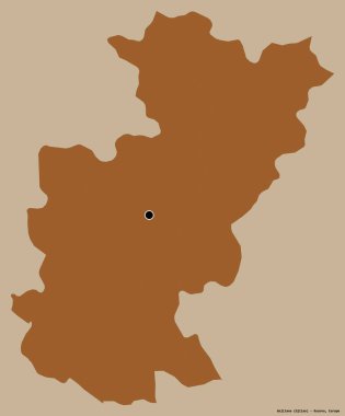 Kosova 'nın Gnjilane ilçesi, başkenti sağlam bir renk zeminine sahip. Desenli dokuların bileşimi. 3B görüntüleme