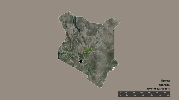 Обесцвеченная Форма Кении Столицей Главным Региональным Отделением Отделенной Территорией Меру — стоковое фото