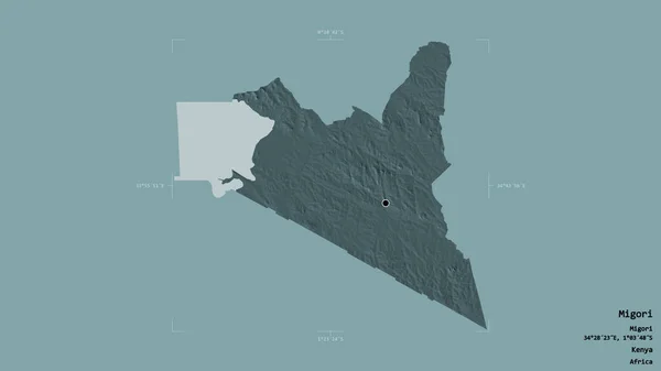 Oblast Migori Okres Keňa Izolované Pevném Pozadí Georeferencované Hraniční Oblasti — Stock fotografie