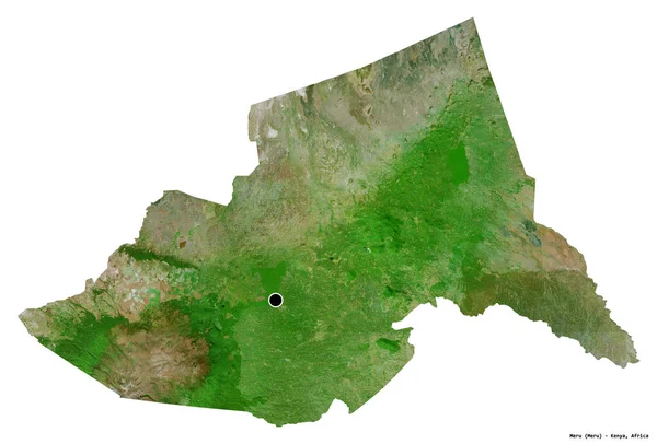 Shape Meru County Kenya Mit Seiner Hauptstadt Isoliert Auf Weißem — Stockfoto