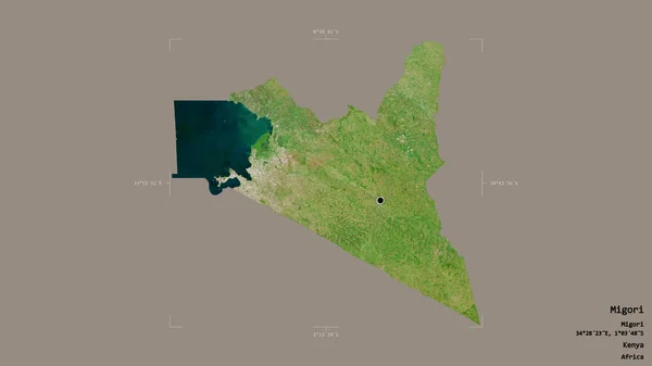 Area Migori County Kenya Isolated Solid Background Georeferenced Bounding Box — Stock Photo, Image