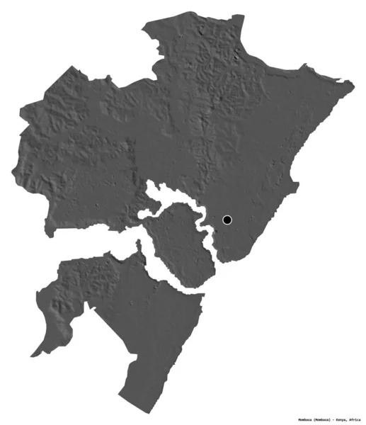 Форма Момбаса Графство Кенія Столицею Ізольованою Білому Тлі Білевелівська Карта — стокове фото