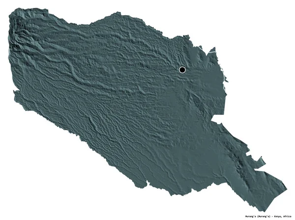 Форма Муранг Графство Кенія Столицею Ізольованою Білому Тлі Кольорові Карти — стокове фото