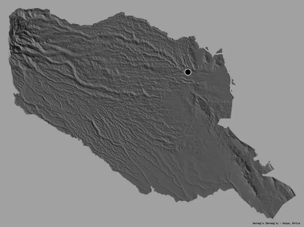 Forme Murang Comté Kenya Avec Capitale Isolée Sur Fond Couleur — Photo