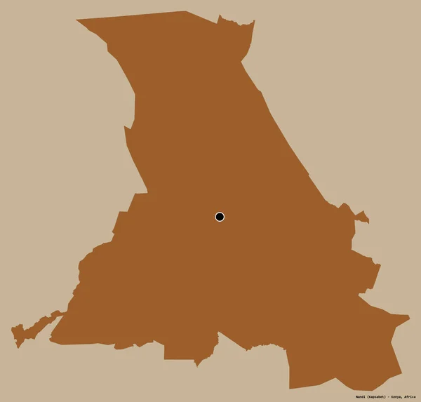 Σχήμα Του Nandi Κομητεία Της Κένυας Την Πρωτεύουσά Του Απομονωμένη — Φωτογραφία Αρχείου