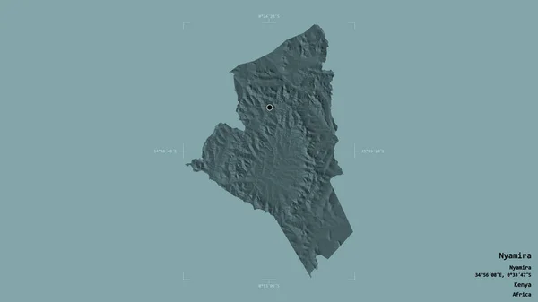 Area Nyamira County Kenya Isolated Solid Background Georeferenced Bounding Box — Stock Photo, Image