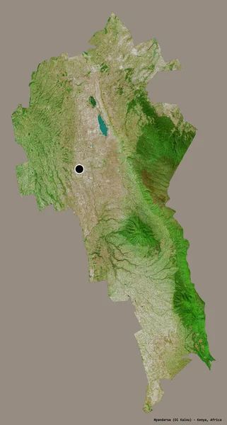 Form Nyandarua Länet Kenya Med Sin Huvudstad Isolerad Solid Färg — Stockfoto