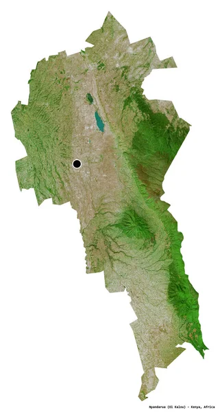 Tvar Nyandarua Okres Keňa Hlavním Městem Izolovaným Bílém Pozadí Satelitní — Stock fotografie