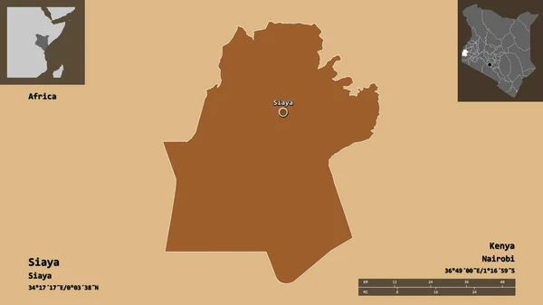Σχήμα Της Σιάγια Κομητεία Της Κένυας Και Την Πρωτεύουσα Της — Φωτογραφία Αρχείου