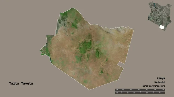 Tvar Taita Taveta Okres Keňa Jeho Hlavním Městem Izolované Pevném — Stock fotografie