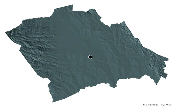 Форма Транс Нзоя Графство Кения Столицей Изолированной Белом Фоне Цветная — стоковое фото