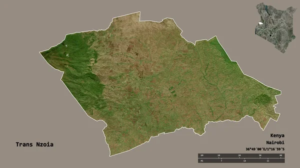 Forma Trans Nzoia Condado Kenia Con Capital Aislada Sobre Fondo —  Fotos de Stock