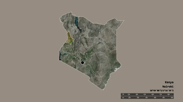 Зневірена Форма Кенії Столицею Основним Регіональним Дивізіоном Відокремленою Територією Західного — стокове фото