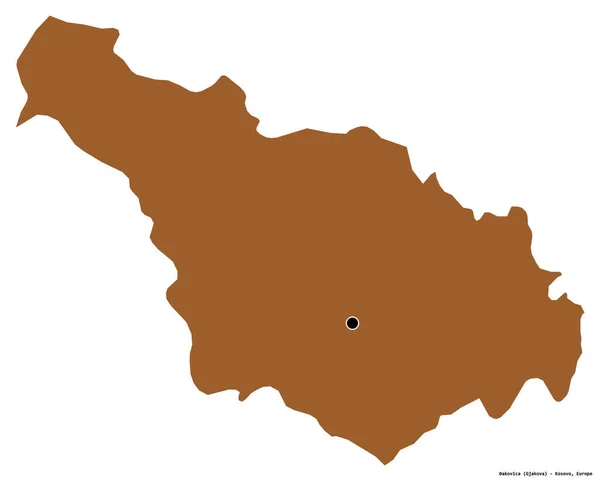 Forma Akovica Distretto Del Kosovo Con Sua Capitale Isolata Sfondo — Foto Stock