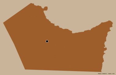 Kuveyt 'in Hawalli şehrinin başkenti katı renk arkaplanı ile izole edilmiştir. Desenli dokuların bileşimi. 3B görüntüleme