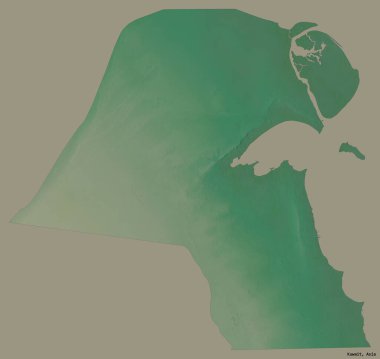 Kuveyt 'in sermayesi katı renk arkaplanı ile izole edilmiş hali. Topografik yardım haritası. 3B görüntüleme