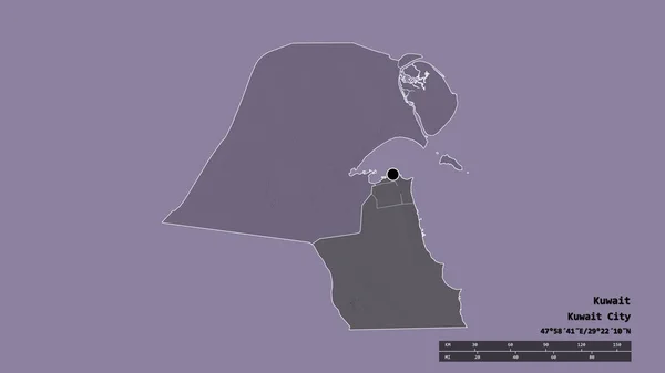 Καθαιρέθηκε Σχήμα Του Κουβέιτ Πρωτεύουσα Κύρια Περιφερειακή Διαίρεση Και Την — Φωτογραφία Αρχείου