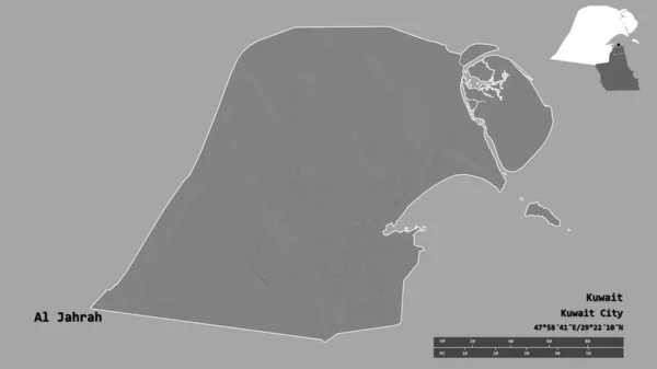 Forma Jahrah Provincia Del Kuwait Con Sua Capitale Isolata Uno — Foto Stock