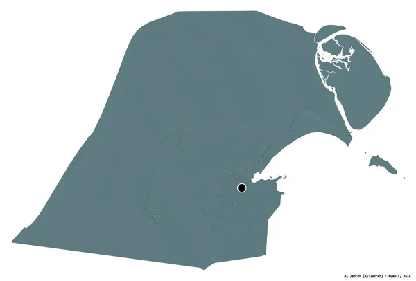 Gestalt Von Jahrah Provinz Kuwait Mit Seiner Hauptstadt Isoliert Auf — Stockfoto