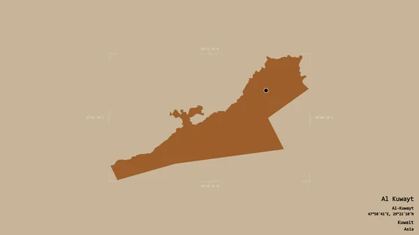 Район Аль Кувайт Провинция Кувейт Изолирован Прочном Фоне Геометрической Коробке — стоковое фото