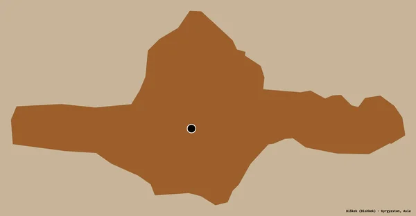 吉尔吉斯斯坦城市比萨扬的形状 其首都被隔离在一个坚实的色彩背景上 图形纹理的组成 3D渲染 — 图库照片