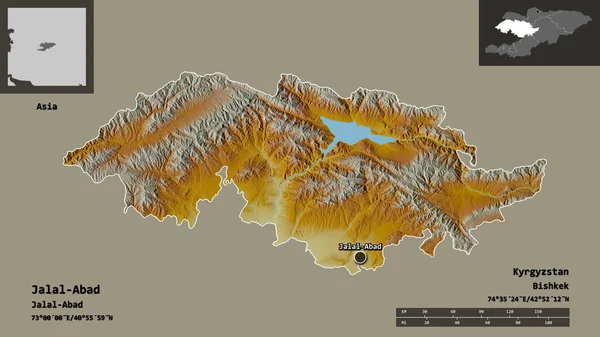 Форма Джалал Абада Провинция Кыргызстан Столица Шкала Расстояний Предварительные Просмотры — стоковое фото