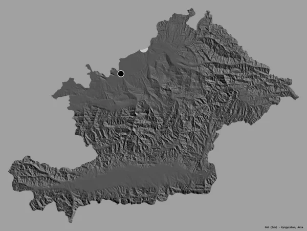Форма Провінція Киргизстан Столицею Ізольованою Суцільному Кольоровому Тлі Білевелівська Карта — стокове фото