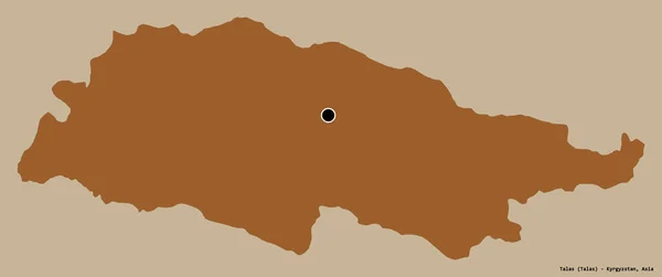 キルギスのタラス州の形で その首都はしっかりした色の背景に隔離されています パターン化されたテクスチャの構成 3Dレンダリング — ストック写真