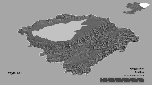 Vorm Van Ysyk Kol Provincie Kirgizië Met Hoofdstad Geïsoleerd Een — Stockfoto