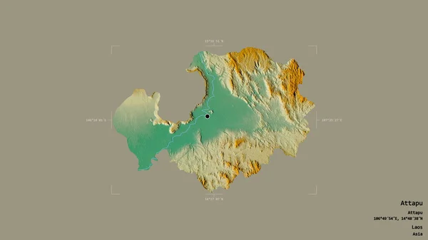 Zona Attapu Provincia Laos Aislada Sobre Fondo Sólido Una Caja — Foto de Stock