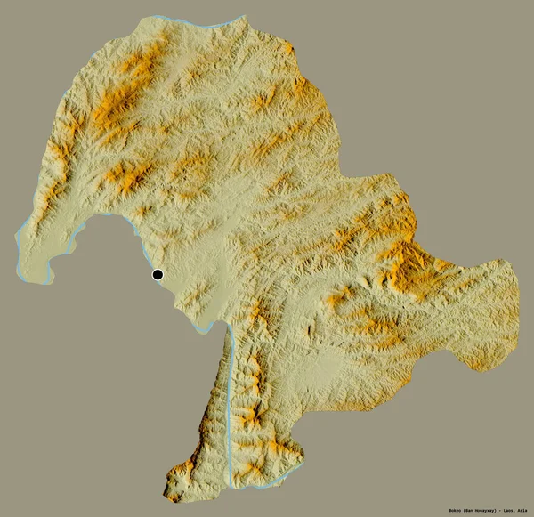 Gestalt Von Bokeo Provinz Laos Mit Seiner Hauptstadt Isoliert Auf — Stockfoto