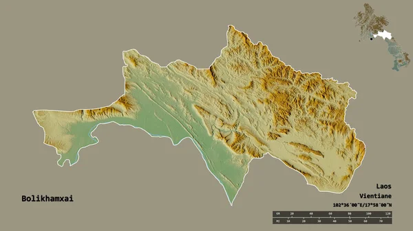 Gestalt Von Bolikhamxai Provinz Laos Mit Seiner Hauptstadt Isoliert Auf — Stockfoto